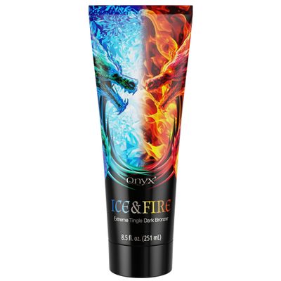 Onyx Ice & Fire Tingle Tanning Bed Lotion with Bronzer | Extreme HotCold Dual Action | Intense Tingle Effect for Faster, Deeper Dark Tan | Advanced Indoor Tanning