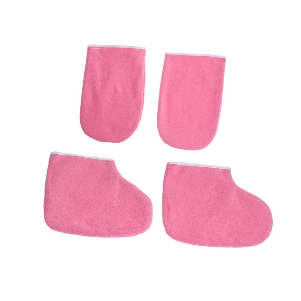Baluue 2pairs Reusable Wax Removal Gloves Foot Straps Cloth Beauty Care Gloves for Hair Removal Paraffin Wax Mitts