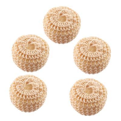 AUTSUPPL 5pcs Oval Sisal Bathing Natural Exfoliating Shower Scrubber Soft Skin Cleaning Sponge for Bath Spa Use Gentle