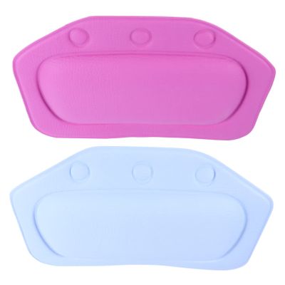 Baluue 2pcs Eco-Friendly Bathtub Pillow Suction Cup Bath Tub Head Support Comfortable Neck Shoulder Support Random Color