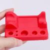 Silicone Tattoo Supplies Rack 2 Pack Makeup Brush Fixed Base Red Tattoo Machine Pen Bracket for Tattoo Shop view 3