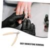 FOMIYES 2pcs Rhinestone Removal Nipper Stainless Steel Nail Art Scissors for Easy Extraction of Nail Art Jewels and Chains Durable Cuticle Cutter for Manicure Tools view 3