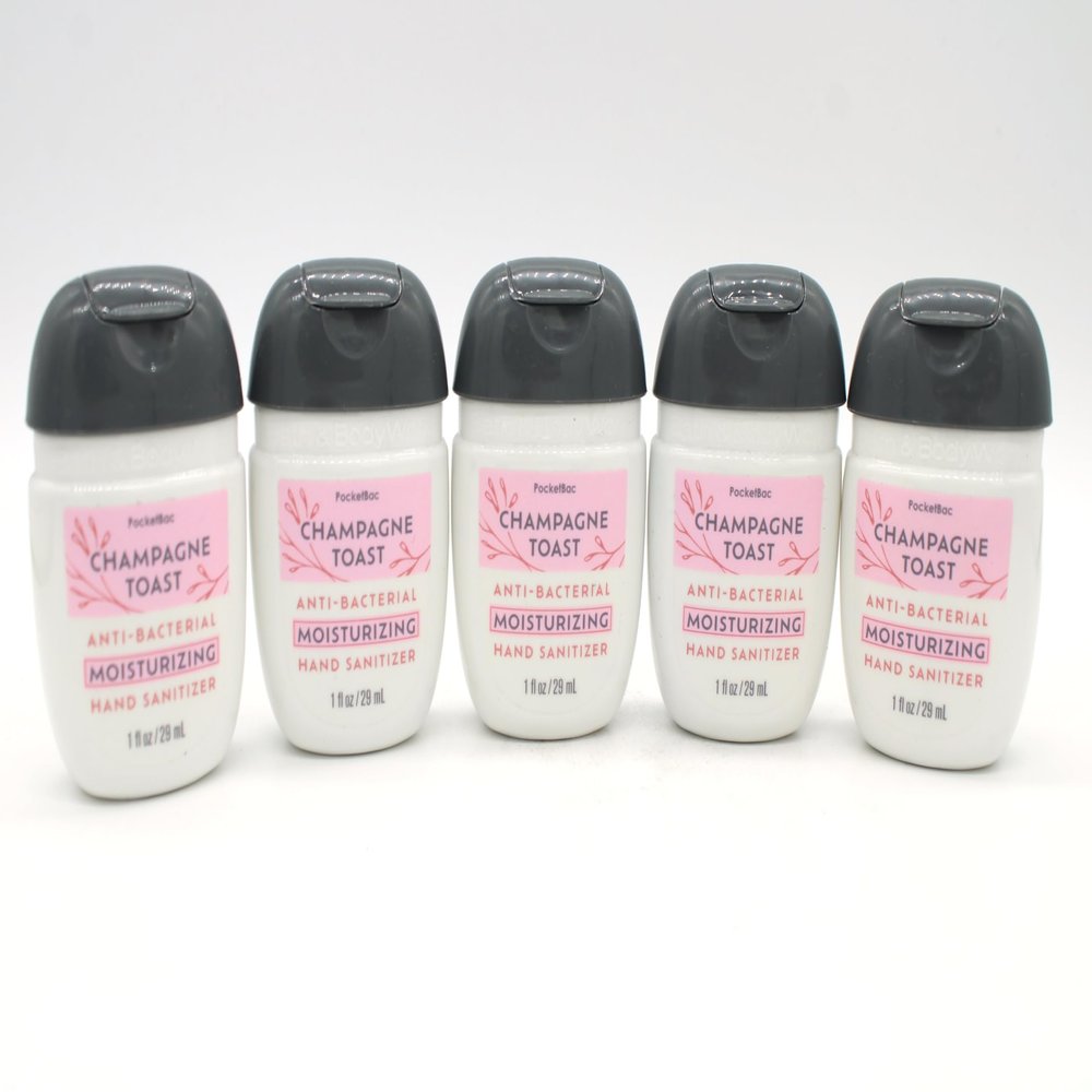 Champagne Toast, Bath and Body, Moisturizing Hand Gel, 1 fl oz, 5 pack