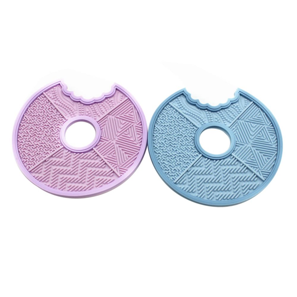 Baluue 2pcs Silicone Makeup Brush Cleaning Mat for Foundation Makeup Sponges and Brushes