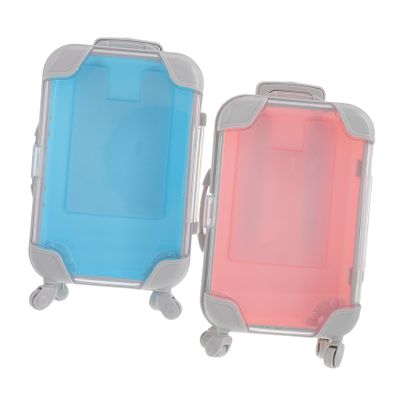 BESPORTBLE 2pcs Mini Suitcase Eyelash Organizer Case Cute Simulation Trolley Box for Travel Lightweight Makeup Container for Women Girls Easy to Clean Protective Luggage for False Eyelashes