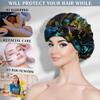 100% Mulberry Silk Bonnet for Sleeping Women, Handmade in USA 19 Momme Double Layer Reversible Silk Hair Wrap with Adjustable Ties, Non-Slip Sleep Cap for Curly & Natural Hair view 2