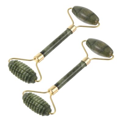 DECOMELODY 2pcs Jade Beauty Device Facial Massager Roller Gua Face Tool Beauty Jade Roller Wrinkles Reduction