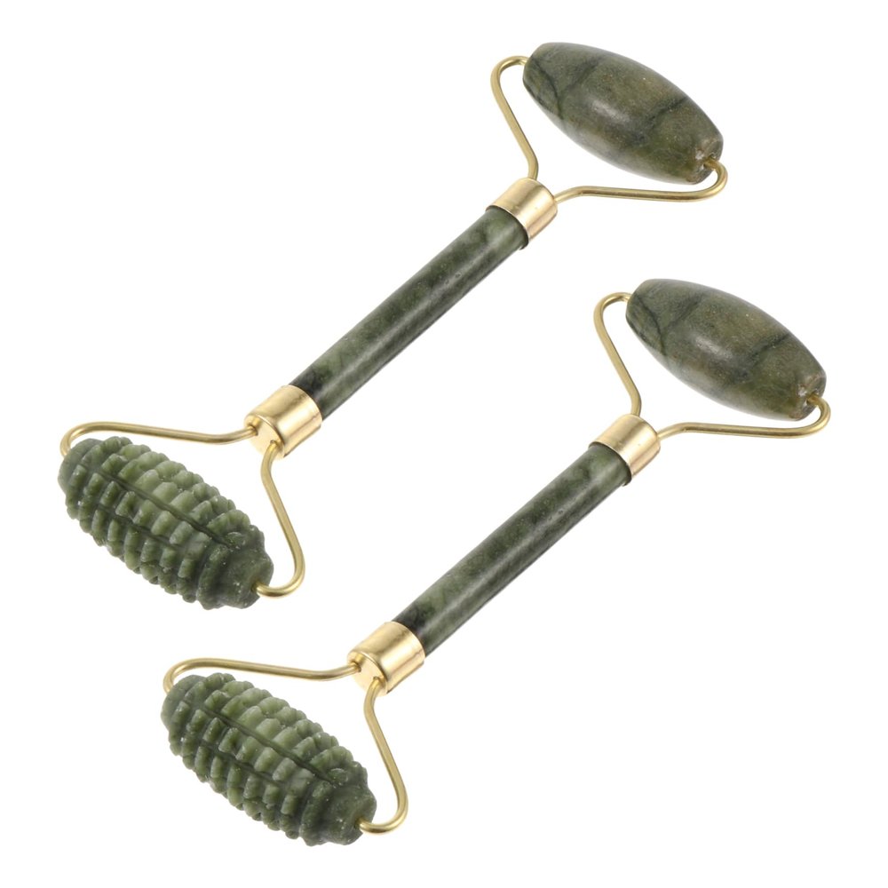 DECOMELODY 2pcs Jade Beauty Device Facial Massager Roller Gua Face Tool Beauty Jade Roller Wrinkles Reduction
