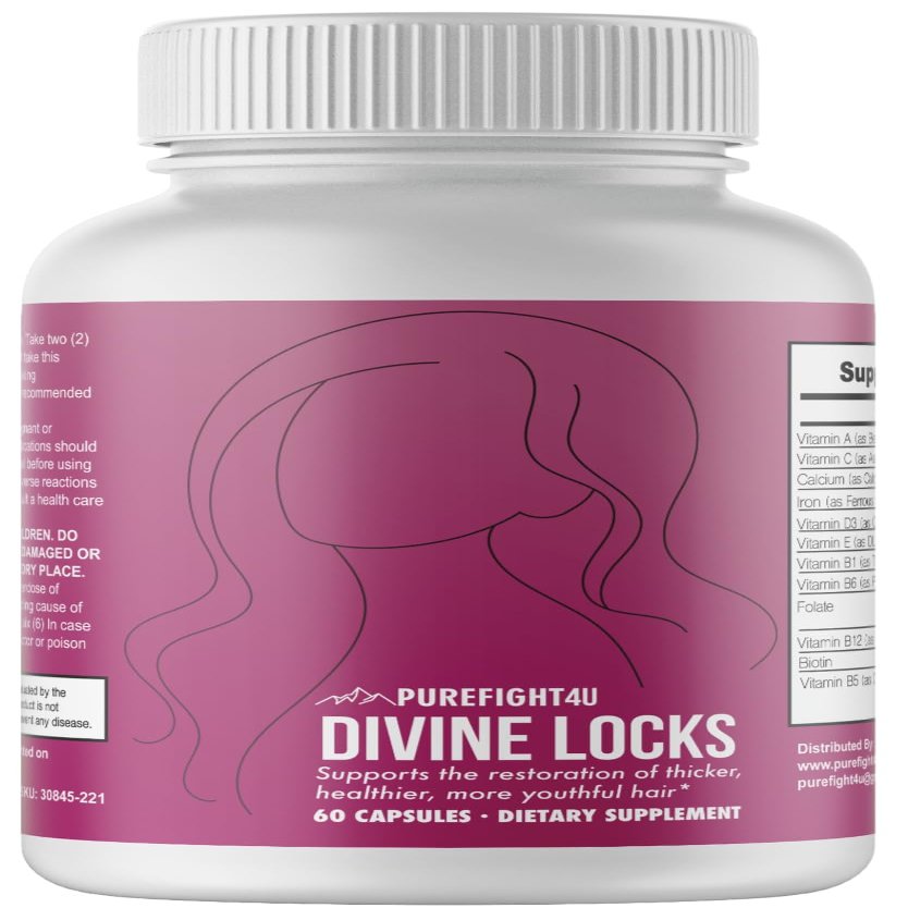 Divine Locks Complex Advanced Unique Hair Growth, Scalp Nourishment | Dietary Supplement | 60 Capsules