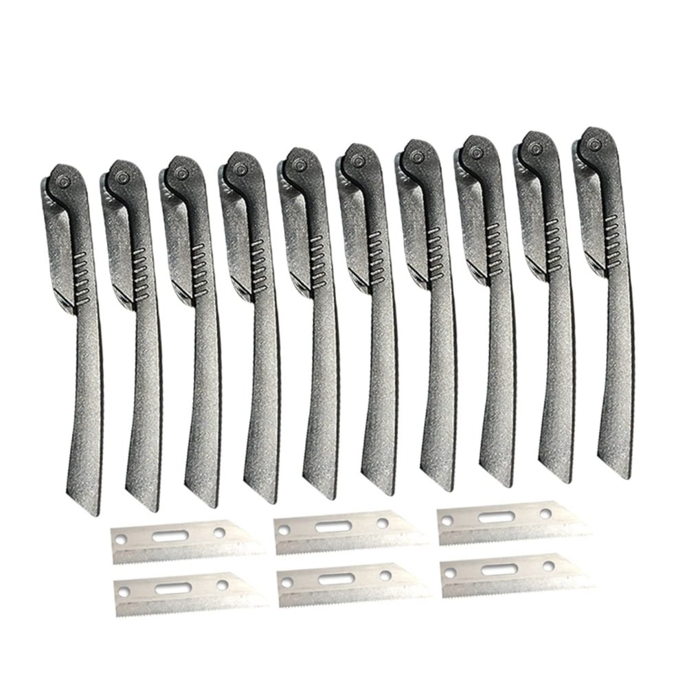 Baluue Professional Makeup Tool 10pc Eyebrow Razor Set with Portable Design for Travel