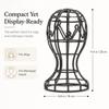 Healeved Wicker Wig Stand Holder for Display and Hair Styling view 2