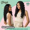 Sensationnel Glamzy Lace Part Wigs - Seraphina Glueless Hand Tied Wider V Parting Synthetic Hair (2 DARKBROWN) view 3