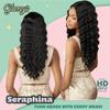 Sensationnel Glamzy Lace Part Wigs - Seraphina Glueless Hand Tied Wider V Parting Synthetic Hair (2 DARKBROWN) view 4