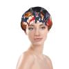 American Flag With Cowboy Boots Print Bath Hair Cap Double Layer Shower Cap For Women And Men Reusable Lightweight Soft view 3