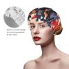 American Flag With Cowboy Boots Print Bath Hair Cap Double Layer Shower Cap For Women And Men Reusable Lightweight Soft view 4
