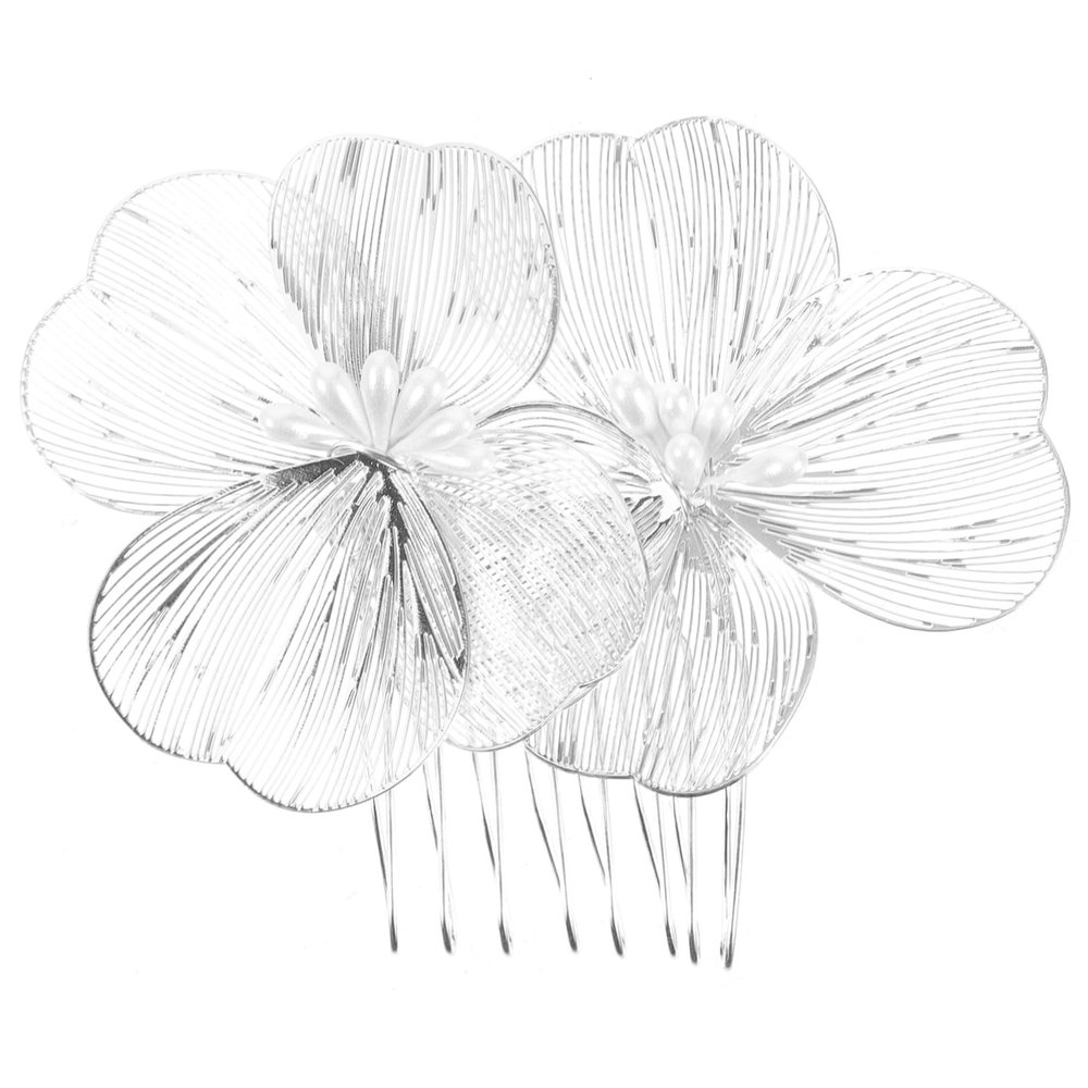 CALLARON Elegant Flower Hair Comb Baroque Design Hair Side Comb for Women Wedding Bridal Accessory