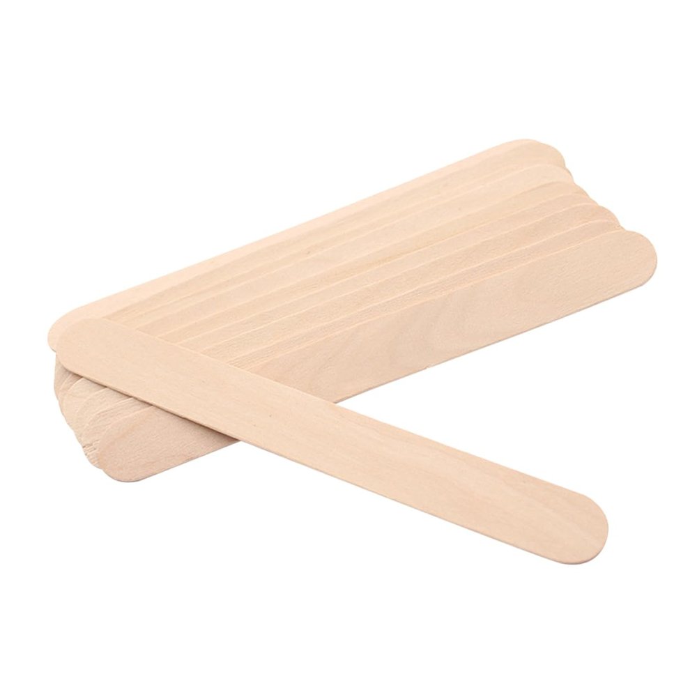 ABOOFAN Kit 100pcs Unhairing Tool Cosmetic Scraper Beauty Care Rod Tongue Spatula Natural Wood Stick