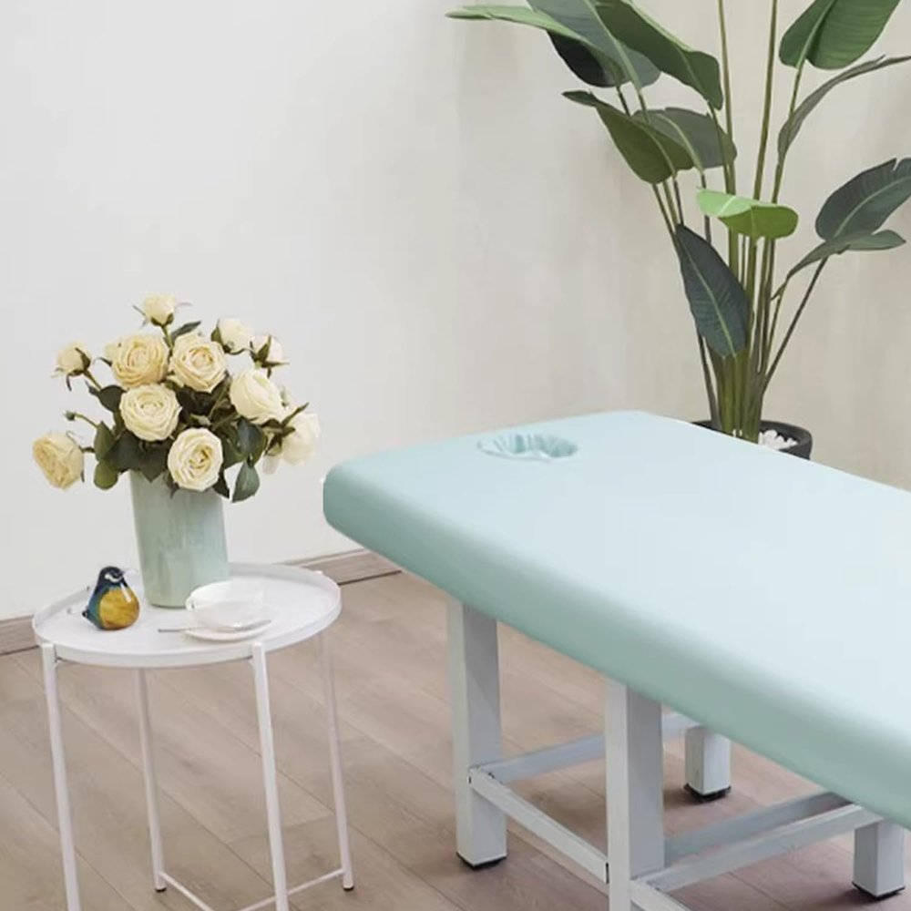 LDLCYCN Blue,190 * 70cm, Beauty Massage Bed Table Cover Elastic Spa Salon Couch Sheet Beauty Bed Cover with Hole Massage Table Fitted Sheet Full Wrap for Beauty Bed Tattoo Bed Washable