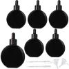 AGENIZ Black Dropper Bottles 2 OZ 6 Pcs Transparent Round Flat Glass Bottles with Eye Dropper, for Perfume Serums Hair Oils and other liquids (Black, 2 OZ) view 1