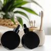 AGENIZ Black Dropper Bottles 2 OZ 6 Pcs Transparent Round Flat Glass Bottles with Eye Dropper, for Perfume Serums Hair Oils and other liquids (Black, 2 OZ) view 3