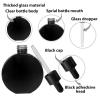 AGENIZ Black Dropper Bottles 2 OZ 6 Pcs Transparent Round Flat Glass Bottles with Eye Dropper, for Perfume Serums Hair Oils and other liquids (Black, 2 OZ) view 4