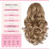 12 Inch Blonde Ponytail Extension - Clip in Ponytail Hair Extensions, Curly Wavy Pony Tails Hair Extensions, Claw Clip Ponytail Extension for Women (Color: Dark Blonde With Beige Highlights) view 2