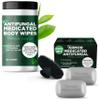 Antifungal Soap Pack of 2 with Scrubber + Medicated Body Wipes | Jock Itch Treatment, Fights Ringworm & Athletes Foot | Tea Tree Oil 1% Tolnaftate | Deep Cleansing & Exfoliation | 40 Wipes view 1