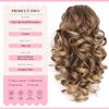 12 Inch Ponytail Extension - Clip in Ponytail Hair Extensions, Curly Wavy Pony Tails Hair Extensions, Synthetic Claw Clip Ponytail Extension for Women (Color: Dark Ash Blonde With Golden Ends) view 2