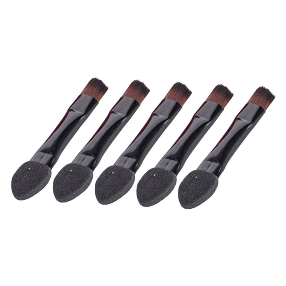 BATHVEVE 50pcs Double-sided Eye Shadow Sponge Applicator Portable Makeup Tool for Women and Girls for Beginners and Professionals Black