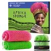 African Net Sponge Authentic - 2 Pieces Exfoliating Body Scrubber Bath Sponge Camellia&Green- Back Scrubber Washcloth for Shower - Real African Scrub Exfoliator Body Care Bathing Accessorie view 1