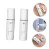 BATHVEVE 2pcs Portable Nano Facial Steamer Mist Sprayer USB Rechargeable Beauty Sprayer for Women Visual Water Tank Hydrating Facial Care White view 3