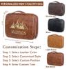 3-in-1 Large Personalized Fathers Day Toiletry Bag for Men, Personalized PU Leather Dopp Kits, Custom Men Hanging Toiletry Travel Organizer Bag Gifts for Dad Husband Grandpa, Father's Day Anniversary view 3