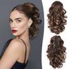 Claw Clip Ponytail Extension - 12 Inch Curly Ponytail Extension, Wavy Pony Tails Hair Extensions, Synthetic Hair Extensions Ponytail, Clip On Ponytails for Women (Color: Brown with Blonde Highlights) view 1