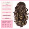 Claw Clip Ponytail Extension - 12 Inch Curly Ponytail Extension, Wavy Pony Tails Hair Extensions, Synthetic Hair Extensions Ponytail, Clip On Ponytails for Women (Color: Brown with Blonde Highlights) view 2
