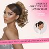 Claw Clip Ponytail Extension - 12 Inch Curly Ponytail Extension, Wavy Pony Tails Hair Extensions, Synthetic Hair Extensions Ponytail, Clip On Ponytails for Women (Color: Brown with Blonde Highlights) view 3