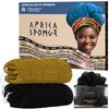 African Net Sponge Black and AntiGolden - 2 Pieces Authentic African Bath Sponges with Knots - Exfoliating Body Scrubber for Men - Back Scrub Exfoliator for Shower Bathroom Accessories view 1