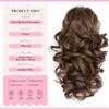 12 Inch Ponytail Extension - Clip in Ponytail Hair Extensions, Curly Wavy Pony Tails Hair Extensions, Synthetic Claw Clip Ponytail Extension for Women (Color: Medium Brown Mixed Honey Blonde) view 2