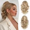 12 Inch Ponytail Extension - Soft Wavy Pony Tails Hair Extensions, Claw Clip Ponytail Extension, Synthetic Hair Extensions Ponytail, Clip in Ponytail (Color: Medium Blonde With Bleach Blonde Ends) view 1