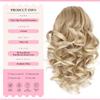 12 Inch Ponytail Extension - Soft Wavy Pony Tails Hair Extensions, Claw Clip Ponytail Extension, Synthetic Hair Extensions Ponytail, Clip in Ponytail (Color: Medium Blonde With Bleach Blonde Ends) view 2