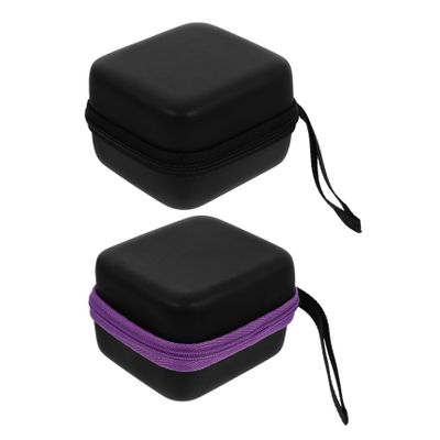 BATHVEVE 2Pcs Portable Essential Oil Storage Bags with Shockproof PU Material and Lanyard Flexible Divider Organizer for Travel and Safe Bottle Carrying