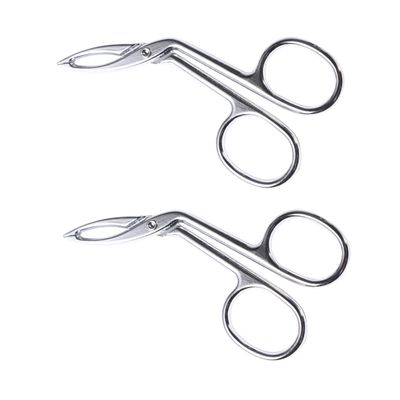 Baluue 2pcs Professional Eyebrow Tweezers Long Slanted Tweezers Stainless Steel for Women Brow and Facial Hair Removal