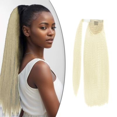 Wrap-Tie Volumizing Ponytail Extension - No Clip Adjustable Puffy Hairpiece, Thick Synthetic Hair Wrap for Instant Full Ponytail, Heat Resistant 24" (Light Blonde)