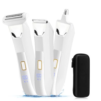 Manscape Body and Ball Trimmer for Men, 3-in-1 Pubic Groin & Nose Hair Trimmer, Ball Shaver & Body Groomer, Wet/Dry Electric Razors for Smooth Shaving, IPX7 Waterproof with Travel Case