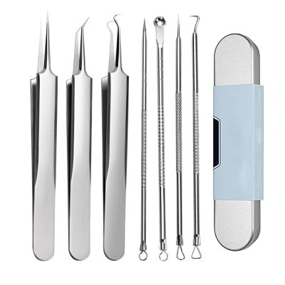 7Pcs Blackhead Remover Tools, Stainless Steel Blackhead Remover Kit, Comedone Extractor Tool for Estheticians