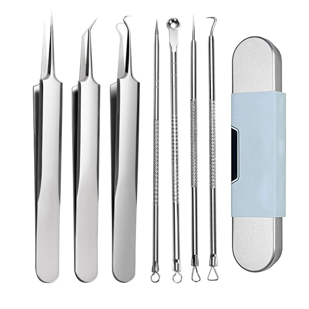 7Pcs Blackhead Remover Tools, Stainless Steel Blackhead Remover Kit, Comedone Extractor Tool for Estheticians
