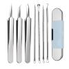 7Pcs Blackhead Remover Tools, Stainless Steel Blackhead Remover Kit, Comedone Extractor Tool for Estheticians view 1