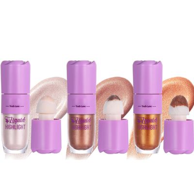 3 Color Liquid Highlighter & Contour Set - Liquid Bronzer & Shimmer Makeup for Face, Eyes & Body (Pearl White/Bronze/Gold), Buildable & Blendable, 1.76Oz Each