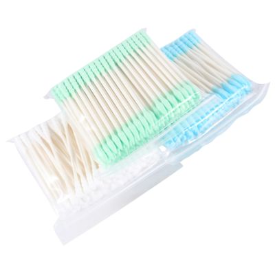 DEARMAMY Disposable Cotton Swabs Double-headed Spiral Swabs for Makeup Cleaning Cotton Sticks for Hard Reach Areas for Home Travel Use