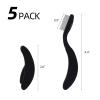 5 Pack Folding Eyelash Comb Lash Separator Tool, Black Eyebrow Comb Metal Teeth Eyelash Brush Tool for Lash Brow view 2