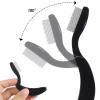 5 Pack Folding Eyelash Comb Lash Separator Tool, Black Eyebrow Comb Metal Teeth Eyelash Brush Tool for Lash Brow view 4